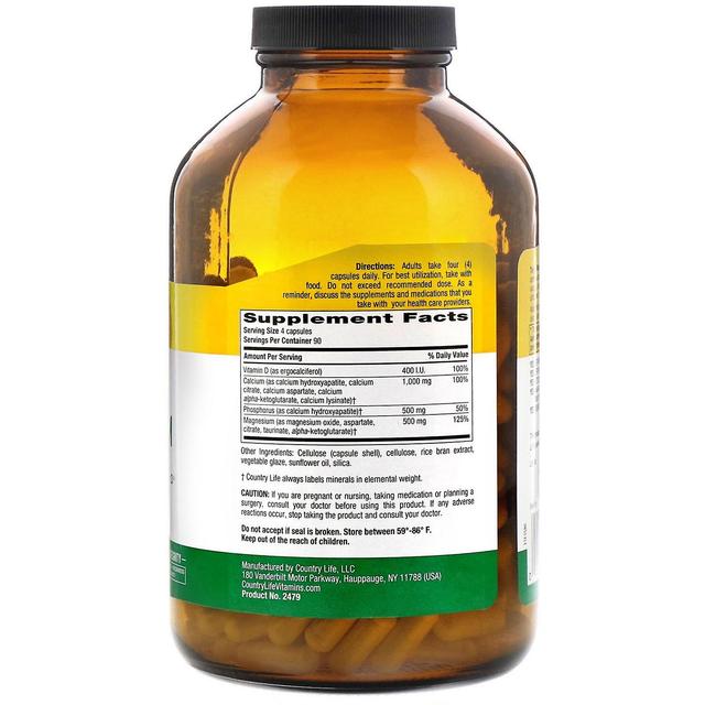 Country Life Landleben, Target-Mins Calcium Magnesium mit Vitamin D Complex, 360 Vegan Ca on Productcaster.