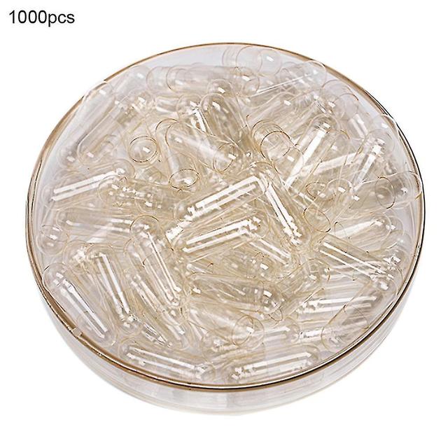 1000Pcs Transparent Hollow Gelatin Empty Separated Medical Powder Capsule Shells on Productcaster.