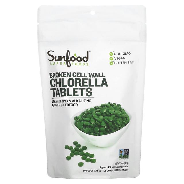 Sunfood, Broken Cell Wall Chlorella Tablets, 250 mg, 452 Tablets, 4 oz (113 g) on Productcaster.