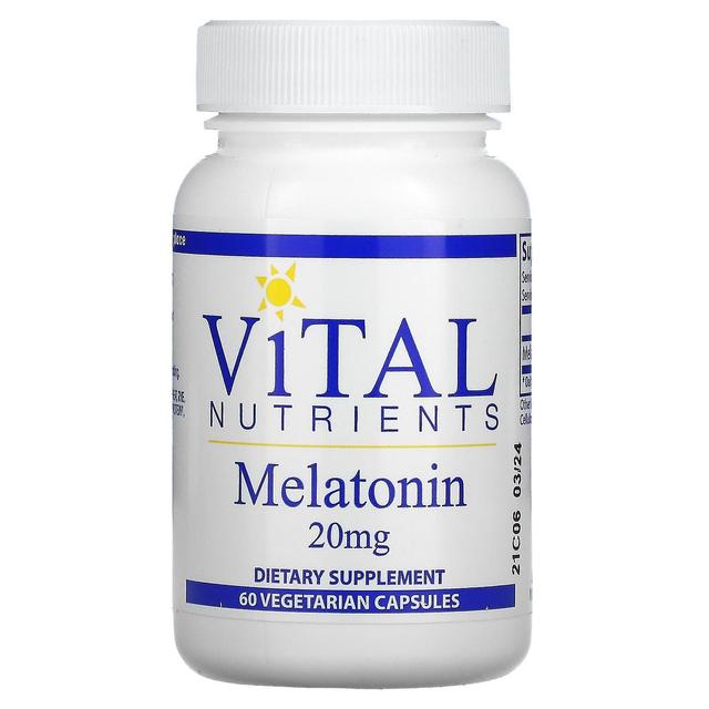 Vital Nutrients, Melatonina, 20 mg, 60 Cápsulas Vegetales on Productcaster.