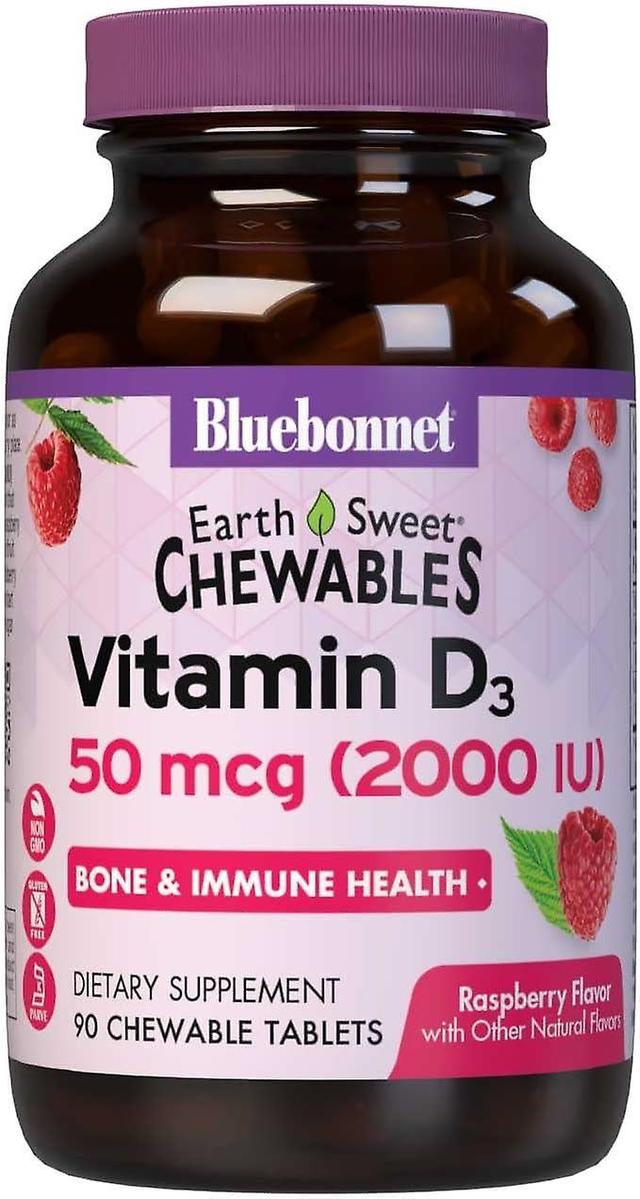 Bluebonnet Earthsweet Chewables D3-vitamiini 2 000IU 90 vadelmatablettia on Productcaster.