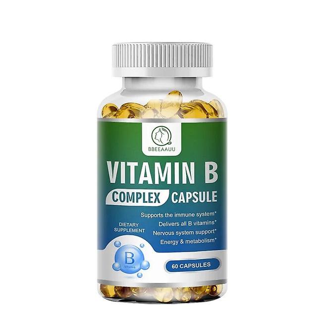 Hikig Super Strong Vitamin B Capsule Complex Vitamin B1,B2,B3,B5,B6,B7,B9,B12 and Folic Acid Reduce Stress Support Energy Health Food 60pcs on Productcaster.