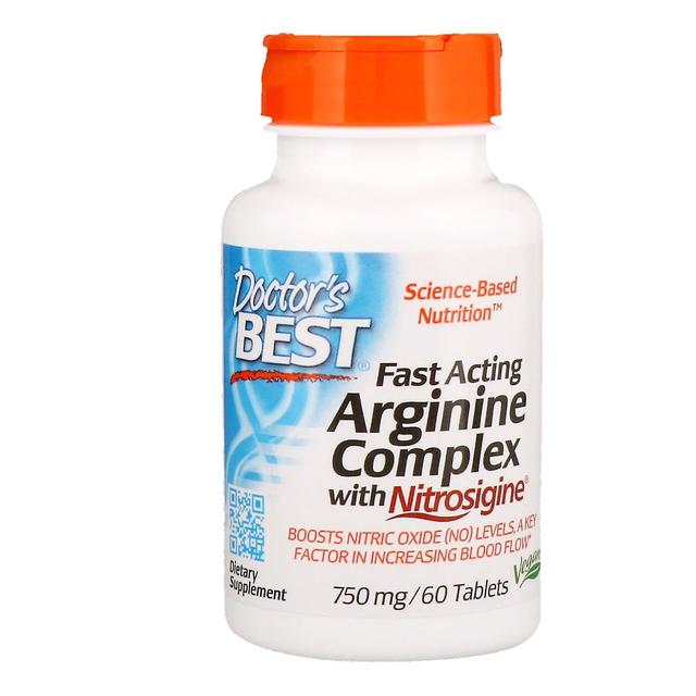 Doctor's Best, Fast Acting Arginine Complex with Nitrosigine, 750 mg, 60 Tablets on Productcaster.