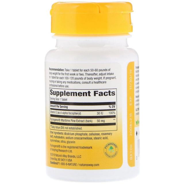 Nature's Way, Pycnogenol, Kieferrinde Extrakt, 50 mg, 30 Tabletten on Productcaster.