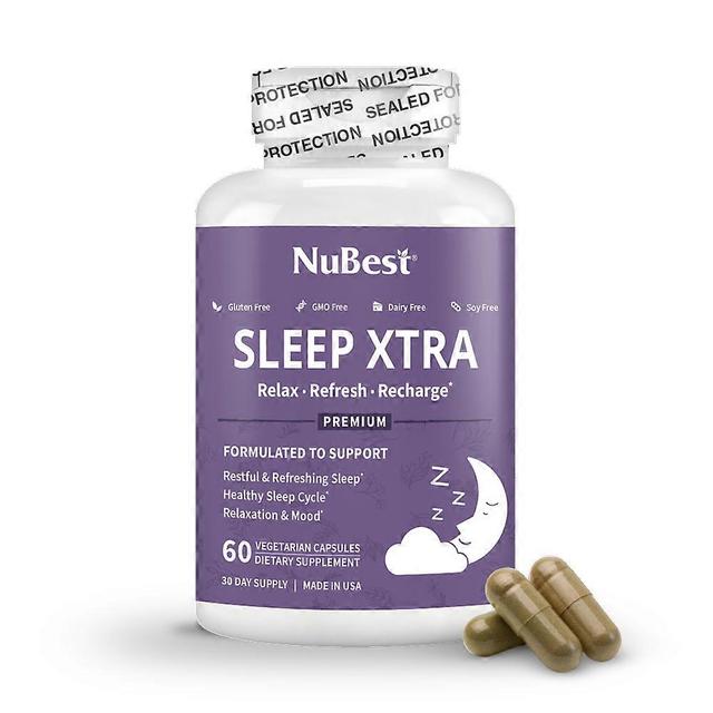 NuBest Fruugo - Sleep Xtra, Natural Non-Habit Forming Sleep Aid For Teens & Adults, 60 Vegan Capsules on Productcaster.