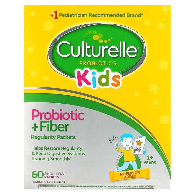 Culturelle, Kids, Probiotic + Fiber, 1+ Years, Unflavored, 60 Single Serve Packets on Productcaster.