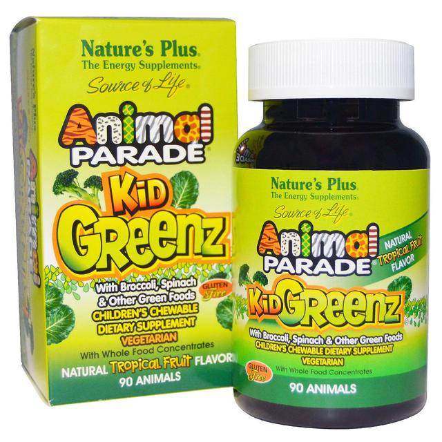 Kid Greenz, Natural Tropical Fruit Flavor (90 Animals) - Nature's Plus on Productcaster.