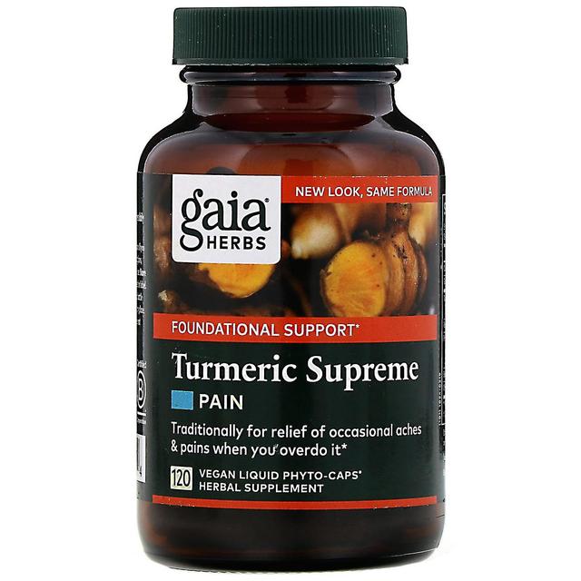 Gaia Herbs, Turmeric Supreme, Pain, 120 Vegan Liquid Phyto-Caps on Productcaster.