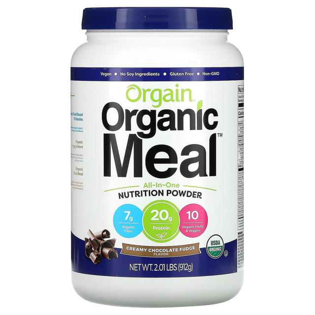 Orgain, Organic Meal, All-In-One Nutrition Powder, Creamy Chocolate Fudge, 2.01 lbs (912 g) on Productcaster.