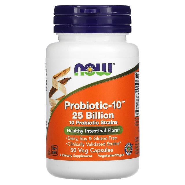 NOW Foods NU Fødevarer, Probiotic-10, 25 Billioner, 50 Veg Kapsler on Productcaster.