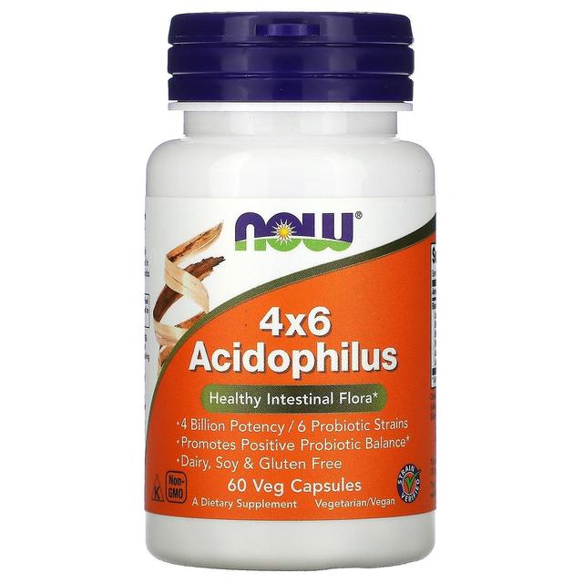 NOW Foods, 4x6 Acidophilus, 60 Veg Capsules on Productcaster.