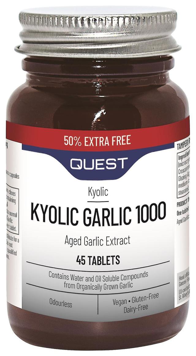 Quest Kyolic hvidløg - 1000mg - 50% ekstra GRATIS - 30+15 tabletter on Productcaster.