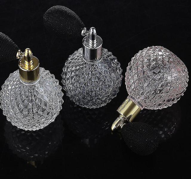 100ml Vintage Airbag Perfume Bottle Mist Atomizer Bottles Refillable Spray Bottles Empty Glass Bottles With Spray Head Light Grey on Productcaster.