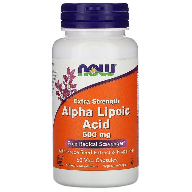 NOW Foods Nu Foods, Alpha liponsyra, Extra styrka, 600 mg, 60 Veg kapslar on Productcaster.