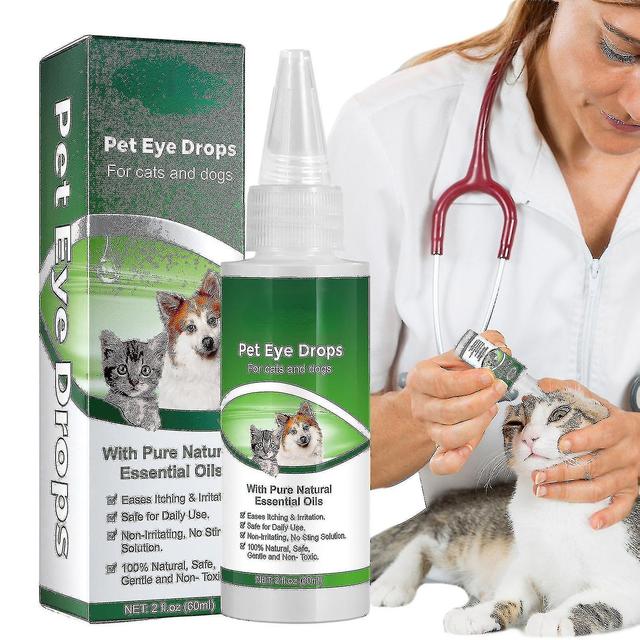 Chien Chat Conjonctivite Gouttes oculaires, lacrymal Conjonctivite Rouge Gonflement Anti Inflammatoire Bactéricide Soins des yeux Nettoyeur Tear St... on Productcaster.