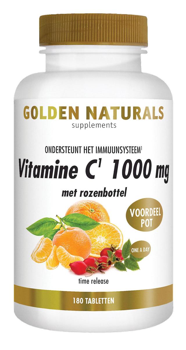 Golden Naturals Vitamine C 1000 mg met rozenbottel (180 veganistische tabletten) on Productcaster.