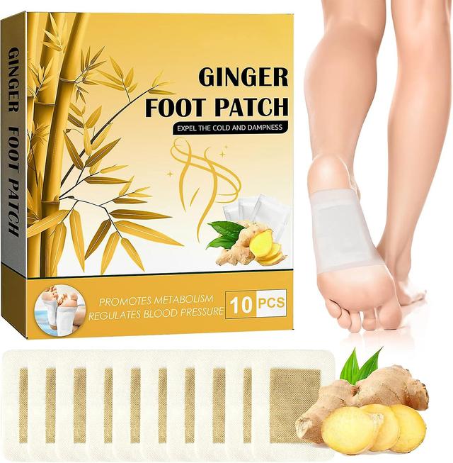 Lisade Ginger Detox Plasters Feet, Deep Cleansing Ginger Foot Patches, Better Sleep Stress Relief Ginger Foot Patches For Feet Warm Detox 10pcs on Productcaster.