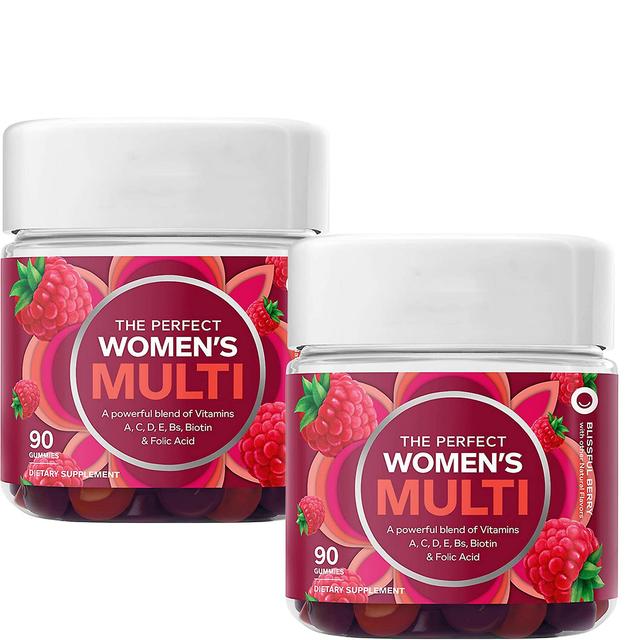 1-pack Women's Multivitamin Gummies, Vitamins A, D, C, E, Biotin, Folic Acid, Chewable Supplement, Berries, 90 Capsules/bottle 2PCS on Productcaster.