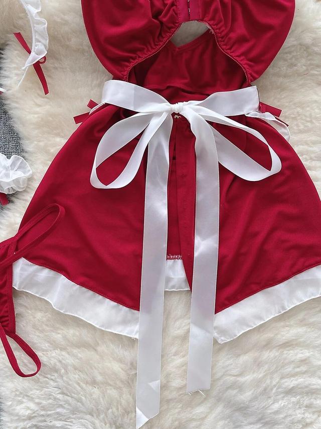 2023 Christmas Chemise De Nuit Cosplay De Servante De Nol, Licou, Vider, Vtements De Nuit Porno, Tongs, Olympiques De Robe Sexy Douce, 7.0 QD131-Red M on Productcaster.