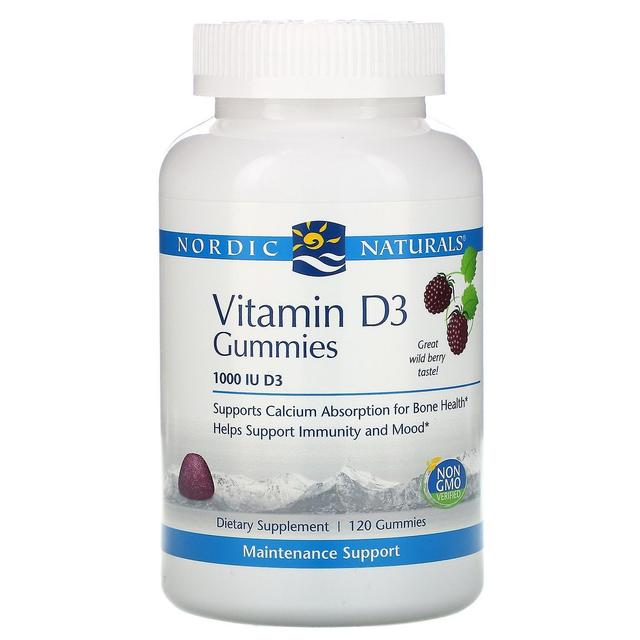 Nordic Naturals Naturali nordici, vitamina D3, bacche selvatiche, 1.000 IU, 120 Gummies on Productcaster.