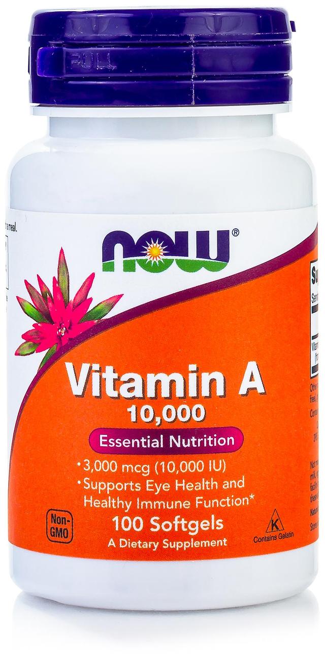 Now Foods Vitamin A 10,000 IU 100 Capsules 733739003300 on Productcaster.