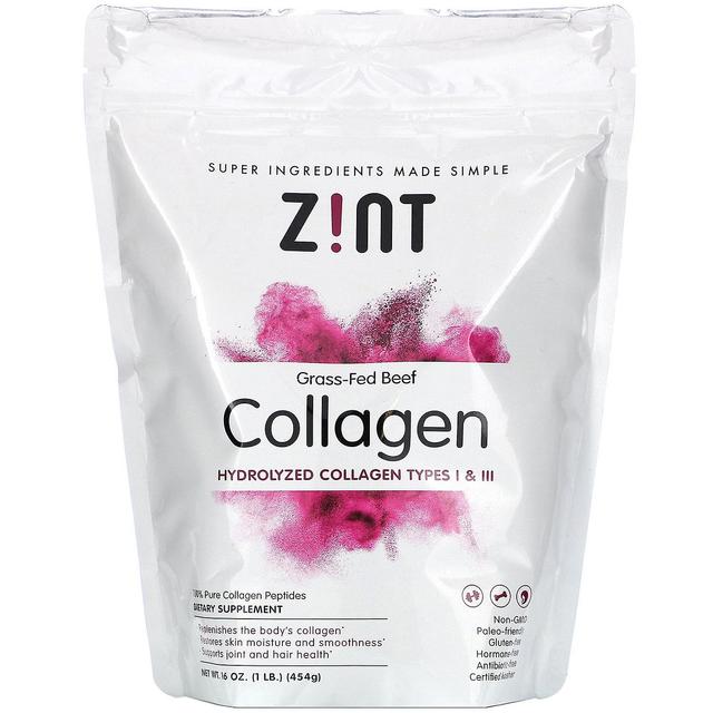 Zint Collagene di manzo a base di erba, tipi di collagene idrolizzato I & III, 16 oz (454 g) on Productcaster.