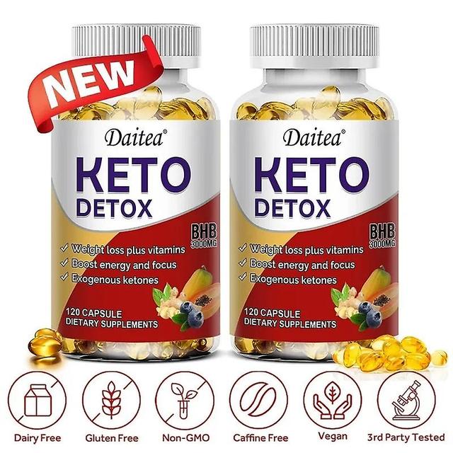 Sofirn Daitea Organic Ketones Aloe Vera Banana Acai Berry Weight Management Supplement Fat Burner Non-GMO 120 Capsules 120 count-2 bottle on Productcaster.