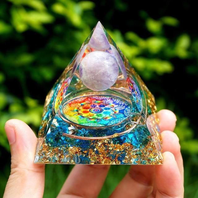 DeliaWinterfel Healing Crystal Energy Generator Blanacing Orgonite Pyramide 8-5cm / on Productcaster.