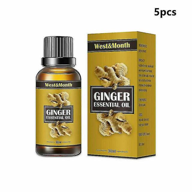 H Detoxification Ginger Oil Belly Drainage Ginger Hatic Drainage Massage 30mlX5Pcs on Productcaster.