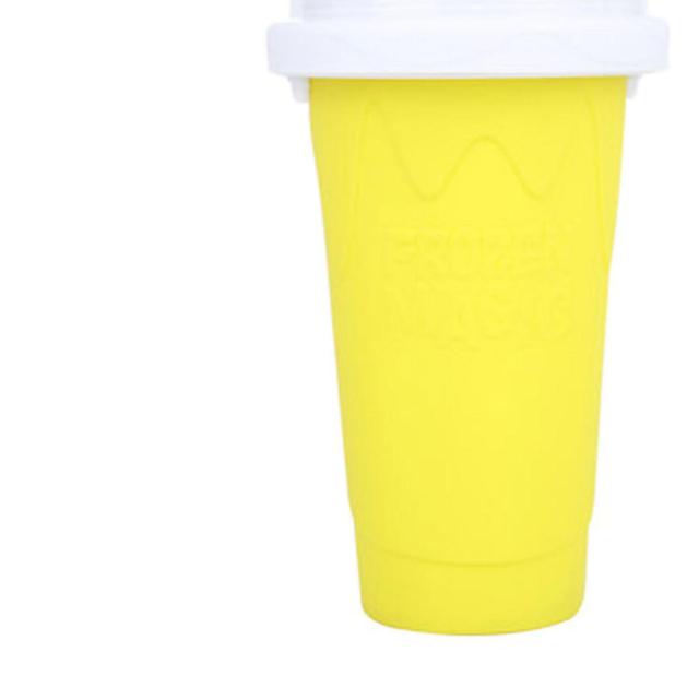 Portable Thirst Quencher Silica Gel Ice Slushy Maker Cup - Quick Frozen Cup for DIY Smoothie (400ml, Yellow) on Productcaster.