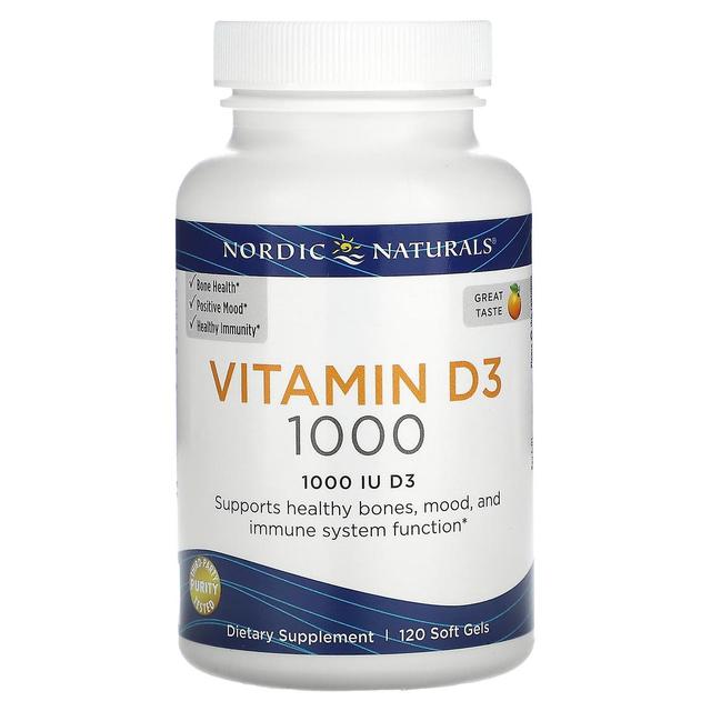 Nordic Naturals, Vitamin D3, Orange, 1,000 IU, 120 Soft Gels on Productcaster.