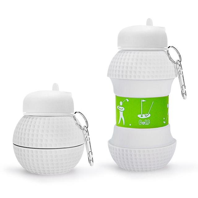 Foldable Silicone Water Bottle Portable Leak-proof Sports Kettle Sealing Anti-drop Travel Cup White Golf Bottle on Productcaster.