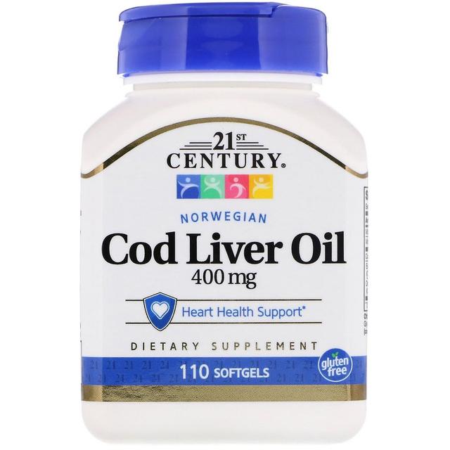 21st Century, Norwegian Cod Liver Oil, 400 mg, 110 Softgels on Productcaster.