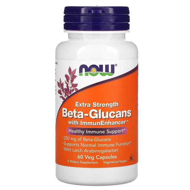 NOW Foods, Beta-Glucanen, met ImmunEnhancer, Extra Strength, 250 mg, 60 Veg Capsules on Productcaster.