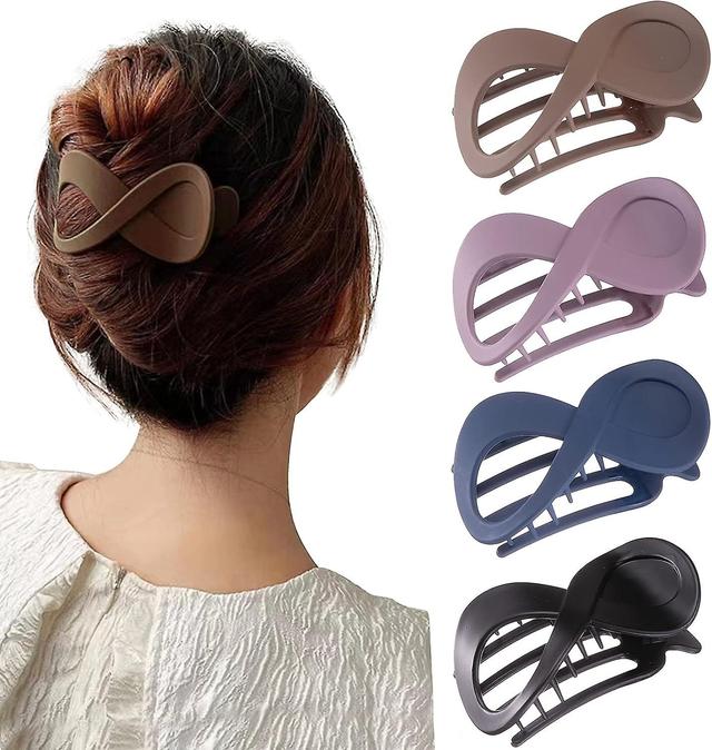 Dewenwils Dww-4 Pcs Pince Cheveux Noir Vintage, Grande Pince Cheveux Femme Epais Grosse Barrette Cheveux Femme Fille, Pince a Cheveux Femme Antidr... on Productcaster.