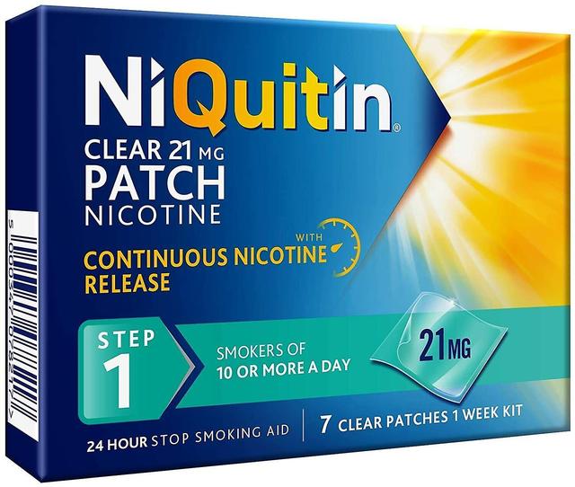 NiQuitin Nicotine Patch Invisible 21mg Step 1 24h Craving Control 1 Weeks Worth on Productcaster.