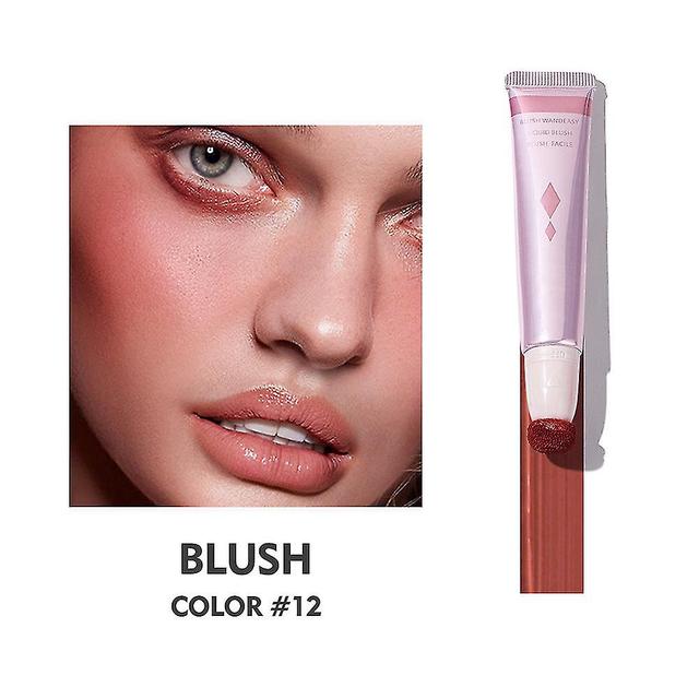 Scacv Silky Liquid Blush Long Lasting Brightening Cheek With Sponge Head Waterproof Highlighter Blush Stick 12 on Productcaster.