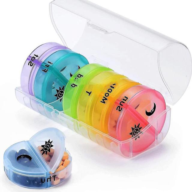 Pill Organizer 7 Days A Week, 2x A Day Large Daily Pill Box For Vitamins, Fish Oil Supplements, Pill Box Bpa Free Easy To Clean 1pc transparent on Productcaster.