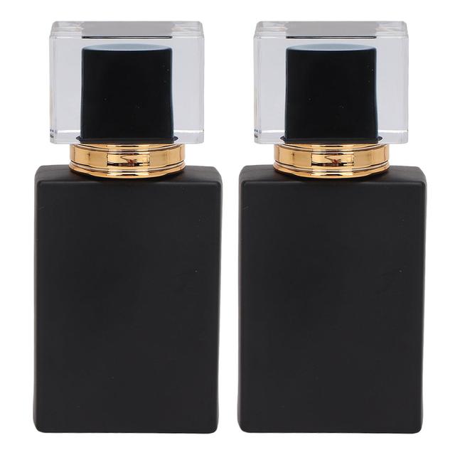 30ml Black 2pcs Glass Spray Perfume Bottle with Leakproof Golden Atomizing Nozzle on Productcaster.