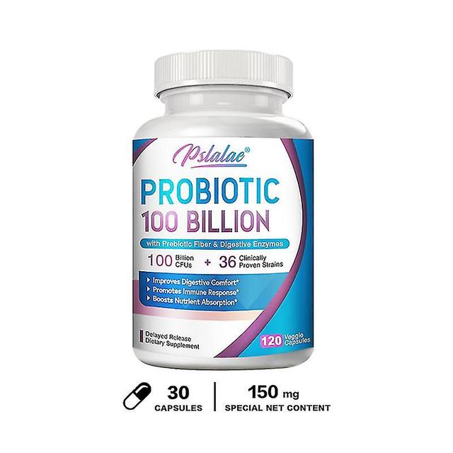 Premium Probiotic, 100 Billion Cfu, With Organic Prebiotic Fiber And Enzymes To Support Adult Digestion And Immune System 30 Capsules on Productcaster.