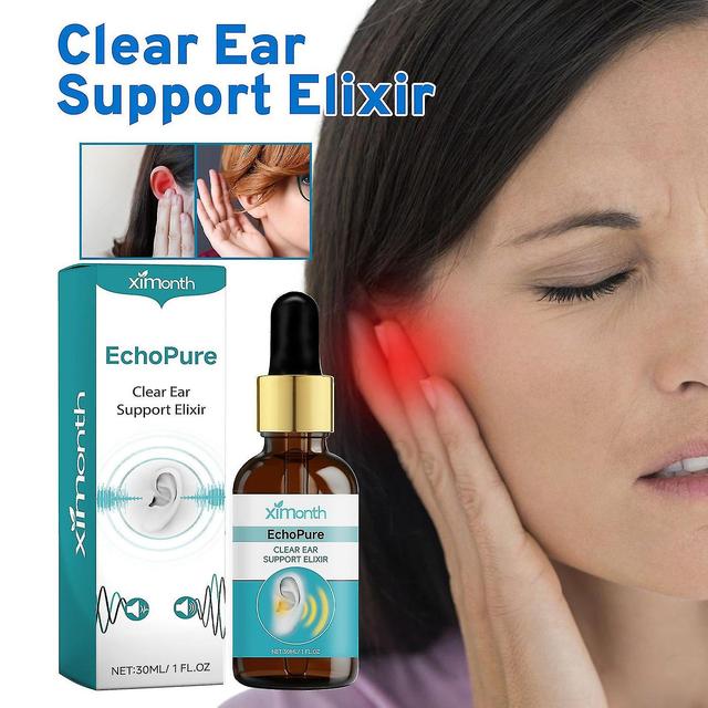 EchoPure Organic Ear Support Elixir, Clear Ear Support Elixir, Hearing Support Supplement Drops For 1pcs on Productcaster.