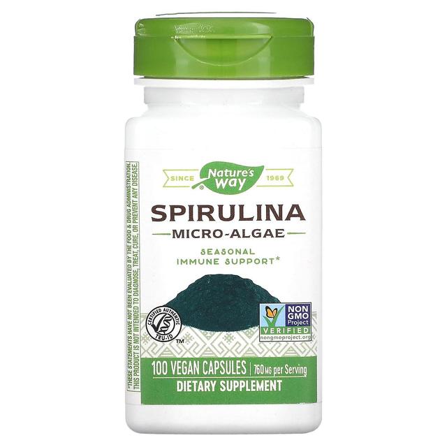 Nature's Way Naturens sätt, Spirulina mikroalger, 380 mg, 100 veganska kapslar on Productcaster.