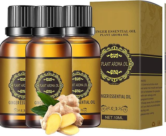 2023 New 3pcs Belly Drainage Ginger Oil, Natural Drainage Ginger Oil Essential Relax Massager Liquid, Herbal Massage Oil, Tummy Ginger Oil (3pc) on Productcaster.