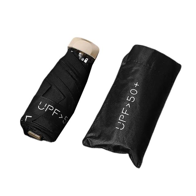 Five Fold Pocket Umbrellas Portable Sun Protection Umbrellas For Outdoor Black on Productcaster.