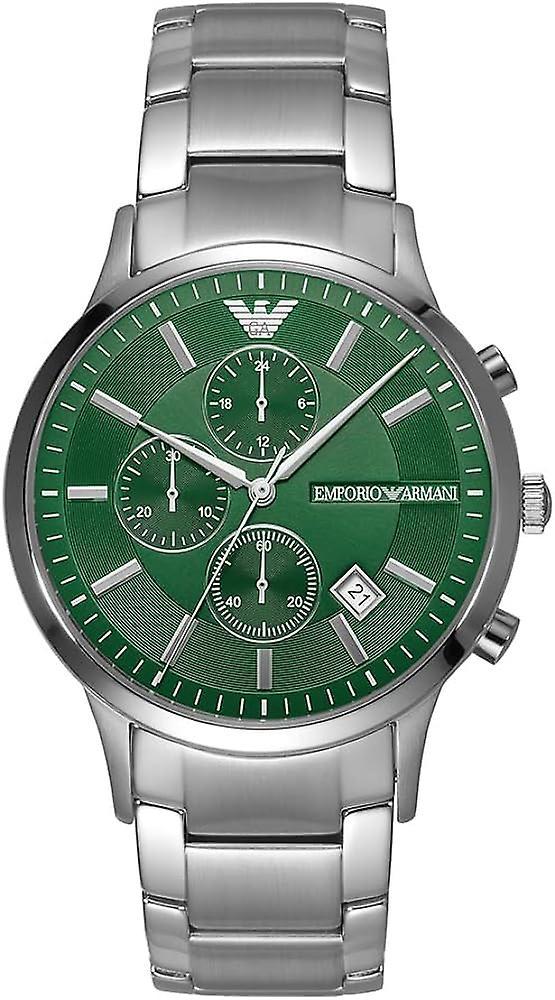 Emporio Armani Men's Watch AR11507 Silver and Green on Productcaster.