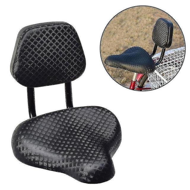 Cycling Wide Comfort Faux Leather Bike Bicycle Saddle Seat With Backrest Support Saddle Seat on Productcaster.