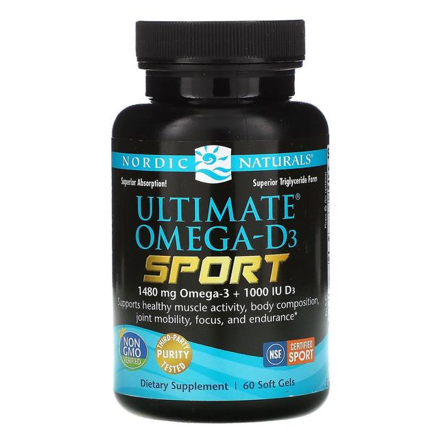 Nordic Naturals, Ultimate Omega-D3 Sport, 1,000 mg, 60 Soft Gels on Productcaster.