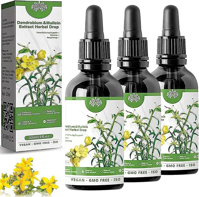 Clear Breath Dendrobium & Mullein Extract,herbal Lung Health Essence,powerful Lung Support & Cleanse & Respiratory,herbal Care Essence 3pcs on Productcaster.