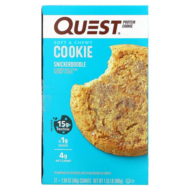 Quest Nutrition, Protein Cookie, Snickerdoodle, 12 Cookies, 2.04 oz (58 g) Each on Productcaster.