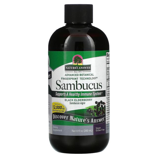 Nature's Answer, Sambucus, Black Elderberry, 12,000 mg, 8 fl oz (240 ml) on Productcaster.